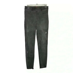 SPANX high waist pull on distressed black skinny denim jeans-sizeMedium